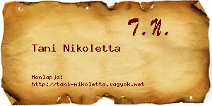 Tani Nikoletta névjegykártya